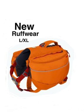 New Ruffwear Approach Dog pack Lightweight for hike & Camp Orange Poppy & tags⭐️